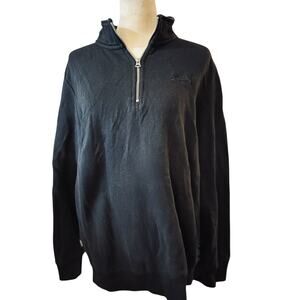 SuperDry Essential Logo Half Zip Sweatshirt, Black, Size Large